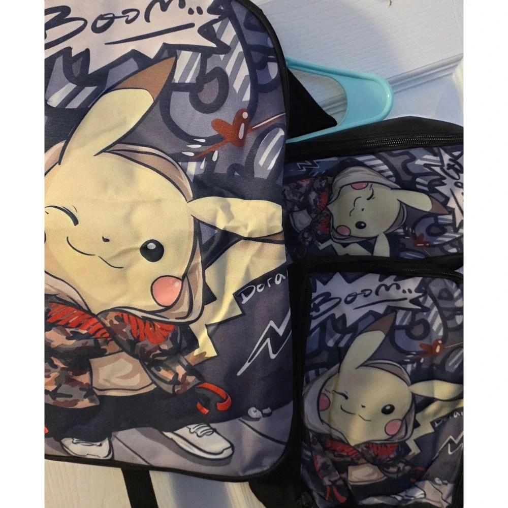 Pikachu Pokémon 3 Piece Backpack Lunchbox Pencil Case Set New Without Tags